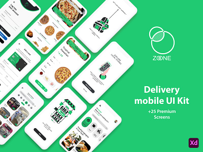 ZONE delivery App UI Kit adobe xd app brand design delivery figma kit logo ui kit uiux ux uxdesign xd