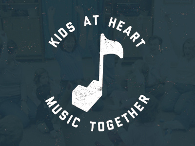 Kids at Heart badge heart kids at heat logo music music note music together