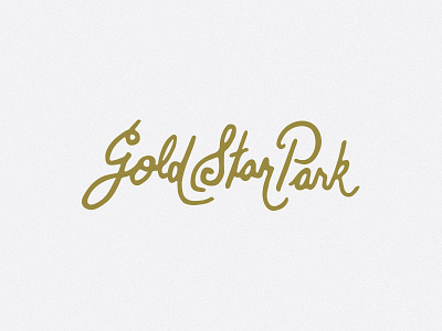 Gold Star Park g gold lettering p park s script star