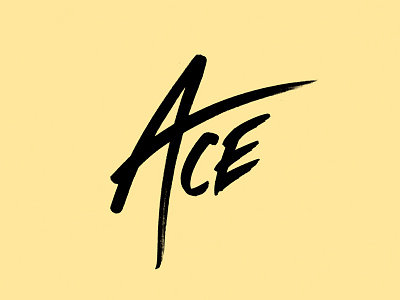 Ace a ace brush c e hand done letters pen