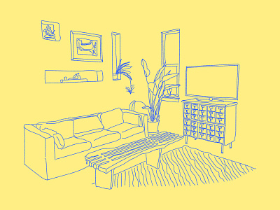 S P A C E couch illustration plant room