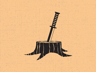 Tree Ninja illustration logo ninja nut samurai stump sword tree