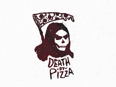 Death By Pizza death gothic grim reaper illustration pepperoni pizza sickle