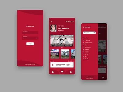 Campus Mobile Apps app campus design home login login design mobile app mobile design red sidebar ui university