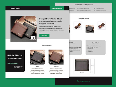 wallet web store landing page shop user interface wallet web design