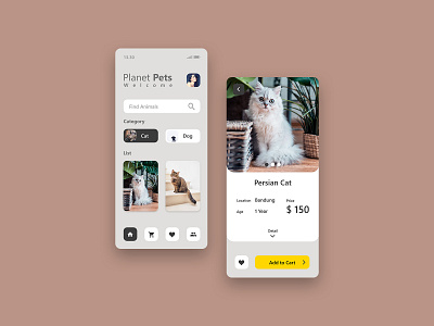 Animal Shop Apps animal app design mobile app ui ux