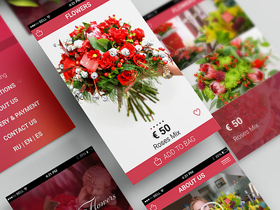 Dribbble buy e commerce flowers mobile shop