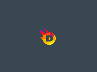 D Logo branding colorful comet d drop letter logo paint