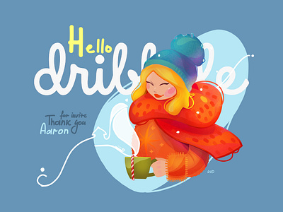 Hello Dribbble hellodribbble illustraion