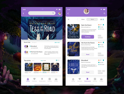 Fantasy Bookshop app book product design shop ui ux