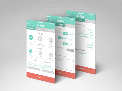 NimNim App app flat fresh ios iphone laundry on demand service ui