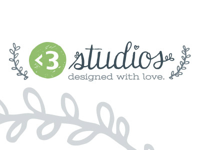 regected logo idea 3 green heart leaves less than three logo love studios