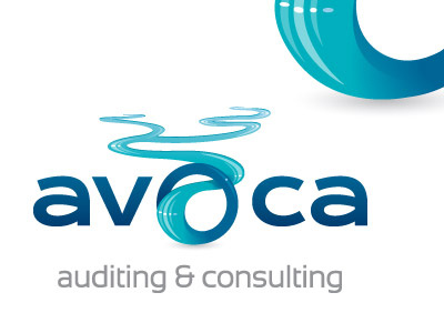 Avoca / Auditing & Consulting logo aqua auditing blue consulting logo river shine water