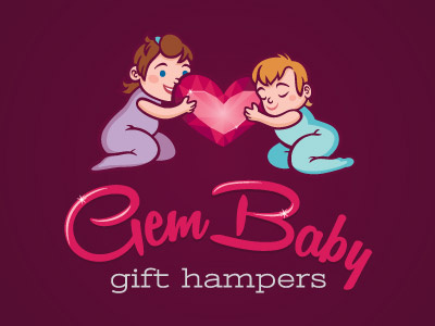 Gem Baby - Logo Design babies baby childrens gem gift kids logo maroon pink red ruby