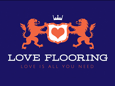 Love Flooring Logo badge crown flooring heart lion logo love royal serif shield