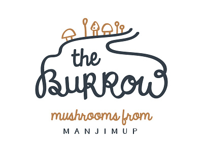 The Burrow - Mushrooms from Manjimup brown burrow handlettering logo majimup mushroom navy shrooms