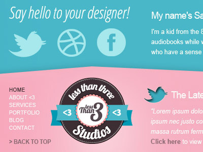 <3 Studios Preview 02 3 blue freelance pink retro webdesign