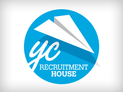 YC Recruitment House blue logo origami paper plane white