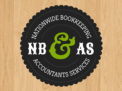 Nationwide Bookkeeping & Accountants Services Logo badge black green logo wood