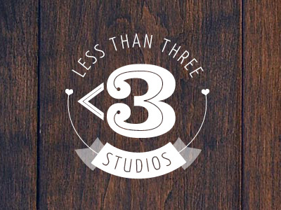 Alternative Logo Design 02 3 less than three logo wood