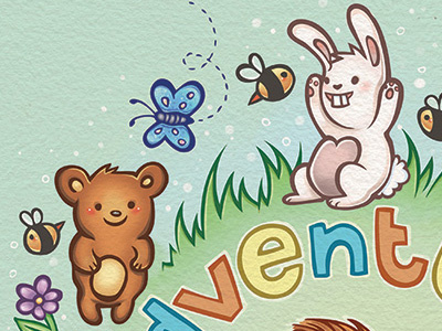 Adventure Tommy 01 bear bees bunny butterfly childrens illustration rabbit texture