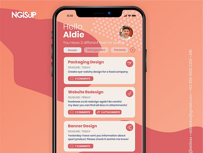 pinky task mock up app design flat illustration indonesia ui vector