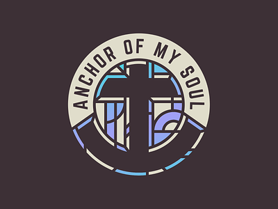 Anchor of My Soul anchor badge branding church crest cross design illustration jesus seal stained glass