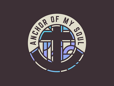 Anchor of My Soul anchor badge branding church crest cross design illustration jesus seal stained glass