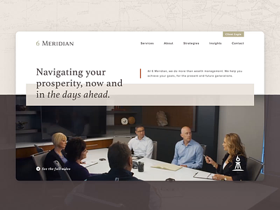 6 Meridian Hero Video branding clean design hero home logo video web website