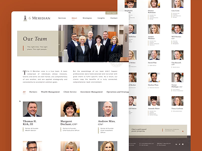 6 Meridian Team Page branding design interaction motion team ui ux web website