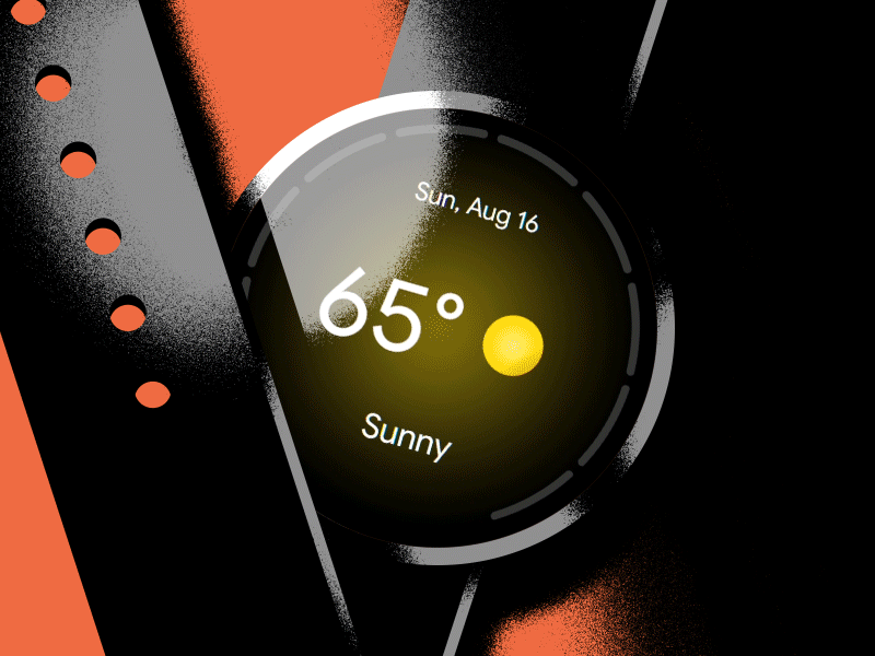 Watch the Weather animation design icon illustration smartwatch ui watch weather