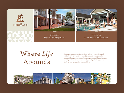 The Heritage Website branding commercial design development property real estate residential ui ux website