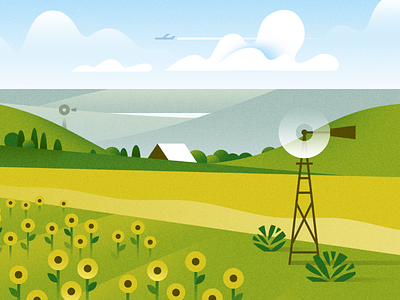 Land That I Love flint hills kansas landscape sunflowers windmill