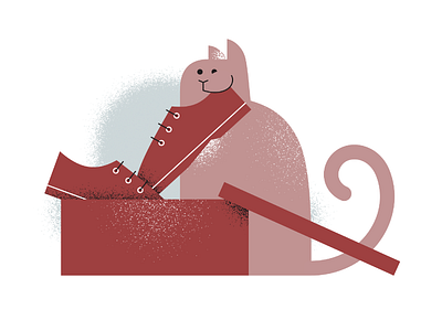 Is that the cat that chewed my new shoes? cat illustration shoes