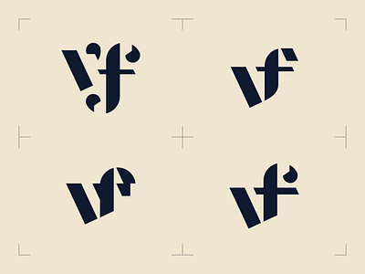 V + F blackletter branding church lettering logo modern monogram vf