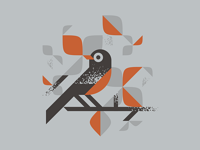 Robin art bird design illustration jay walter leaves robin tree