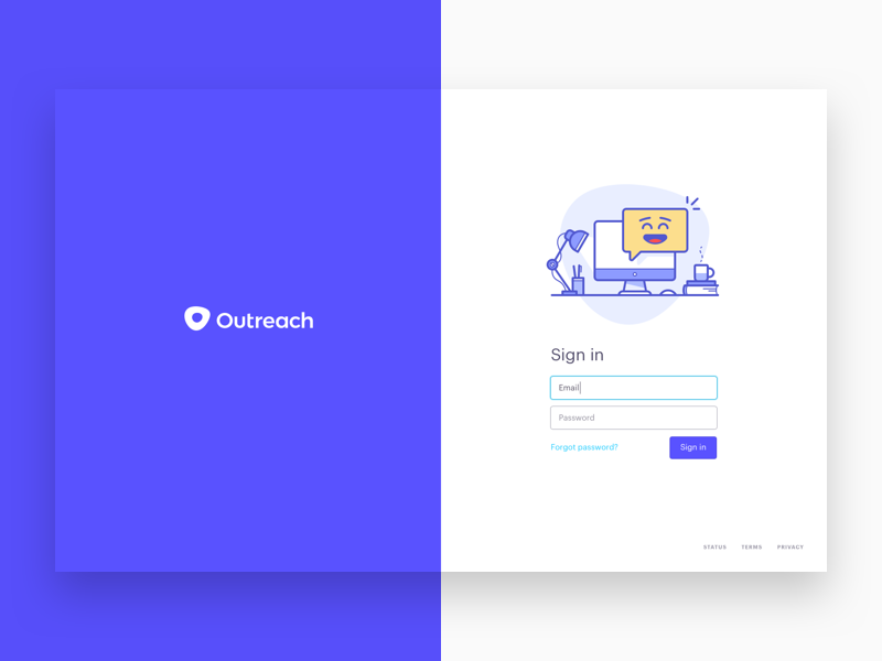 Sign In design illustration login mercury outreach password signin ui ux visual