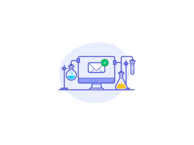 Illustration: Science beaker chemistry email formula icon illustration science setup test tube