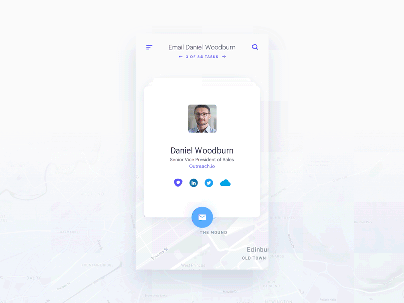 Tasks: Mobile Concept design voicemail dial call social profile card animation ux ui mobile