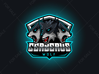 Cerberus Wolf Mascot Logo