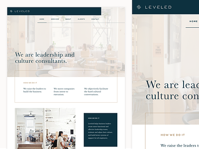 Leveled consultants consulting digital design homepage landing page leadership site ui web website women