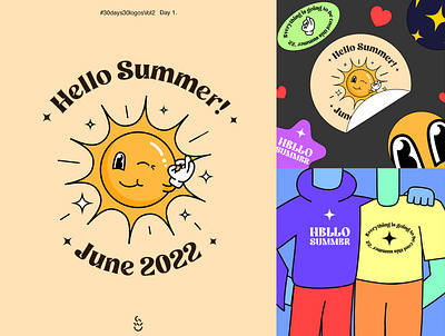 #30Days30LogosVol2. Day1 - "Hello Summer!" Logo 30days30logos 30days30logosvol2 design graphic design logo logo challenge logo design logo idea logotype summer