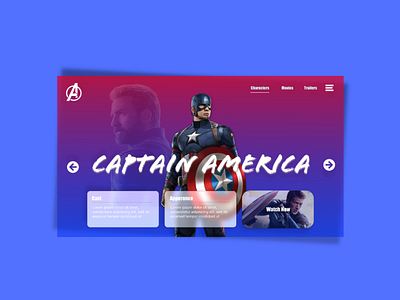 Avengers - Website adobexd avengers design glassmorphism illustration minimal ui web