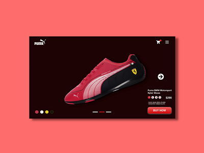 Puma Online Store adobexd branding puma shoe ui ux web