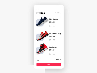 E commerce app minimal shoes