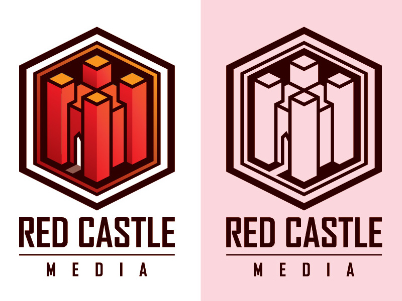 Red Castle Media castle icon logo illustration graphic deisgn
