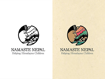 Namaste Nepal logo illustration logo mark natural organic