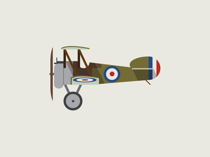 Sopwith Camel cartoon raf ww1 simple retro profile plane airplane graphic illustration