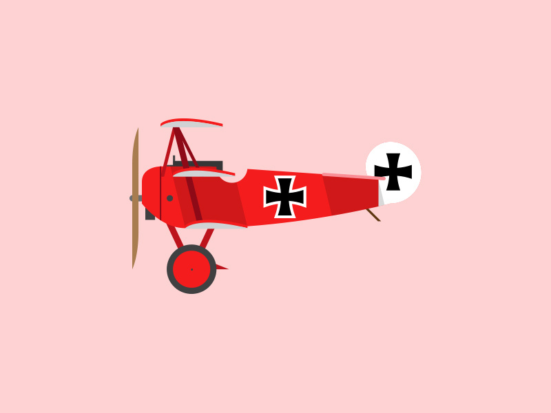 Fokker Dr.1 ww1 simple retro cartoon germans profile plane illustration graphic airplane