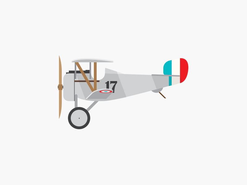 Nieuport 17 ww1 simple retro profile plane illustration graphic french cartoon airplane